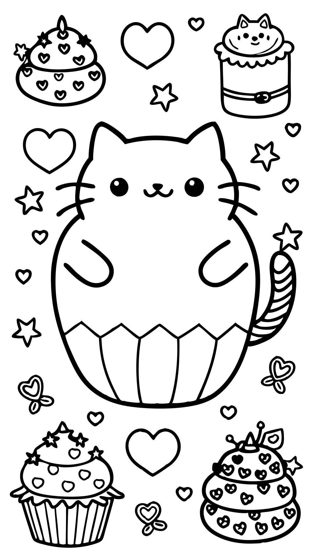 pusheen cat color pages